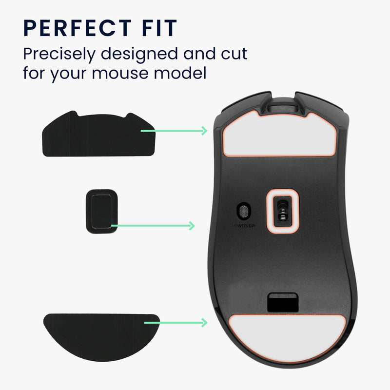 kwmobile Mouse Feet Sticker kompatibel mit Razer DeathAdder V3 HyperSpeed Ersatz Glider Mausfüße passgenau Maus Glides