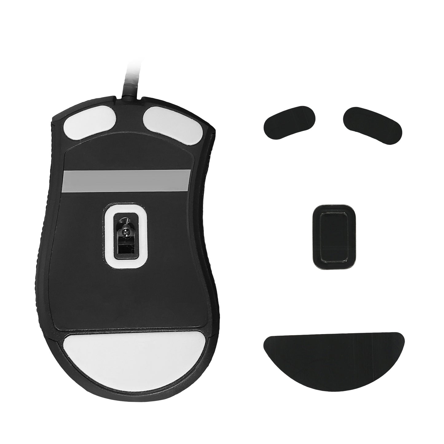 kwmobile Mouse Feet Sticker kompatibel mit Razer DeathAdder V2 Mini Ersatz Glider - Mausfüße passgenau - Maus Glides in Schwarz Schwarz  