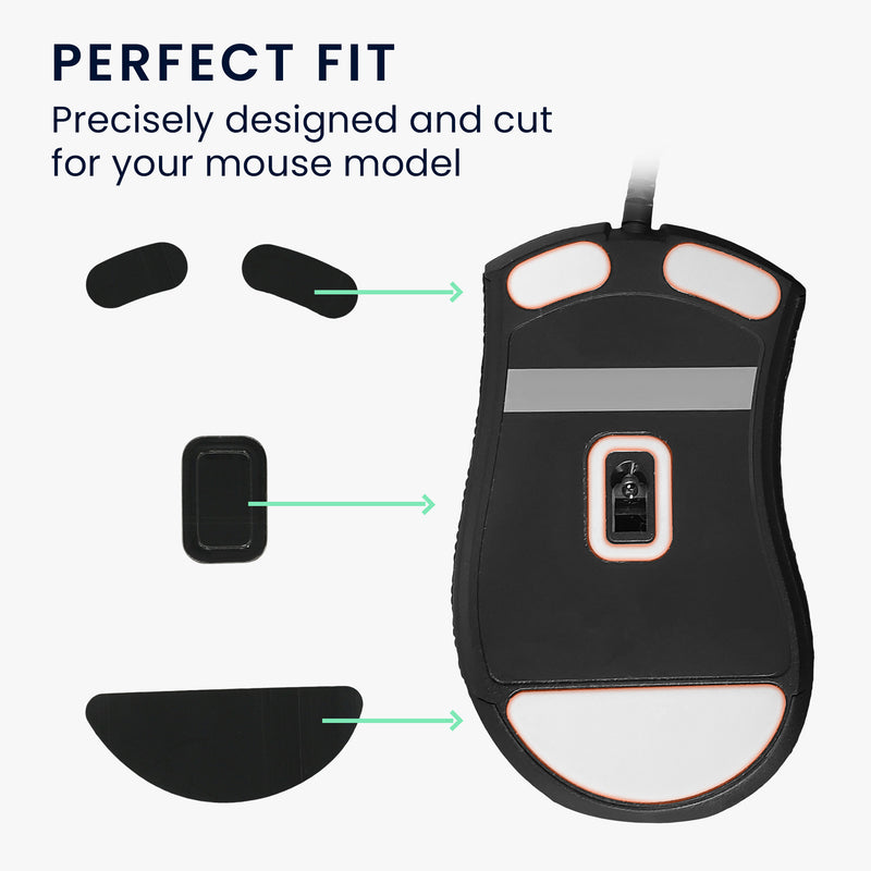 kwmobile Mouse Feet Sticker kompatibel mit Razer DeathAdder V2 Mini Ersatz Glider Mausfüße passgenau Maus Glides