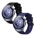 kwmobile 2x Uhrenarmband für Huawei Watch 5 46mm Armband - Fitnesstracker Band Set aus TPU Silikon - Ersatzarmband Smartwatch - Schwarz Dunkelblau Schwarz  [dsg01]