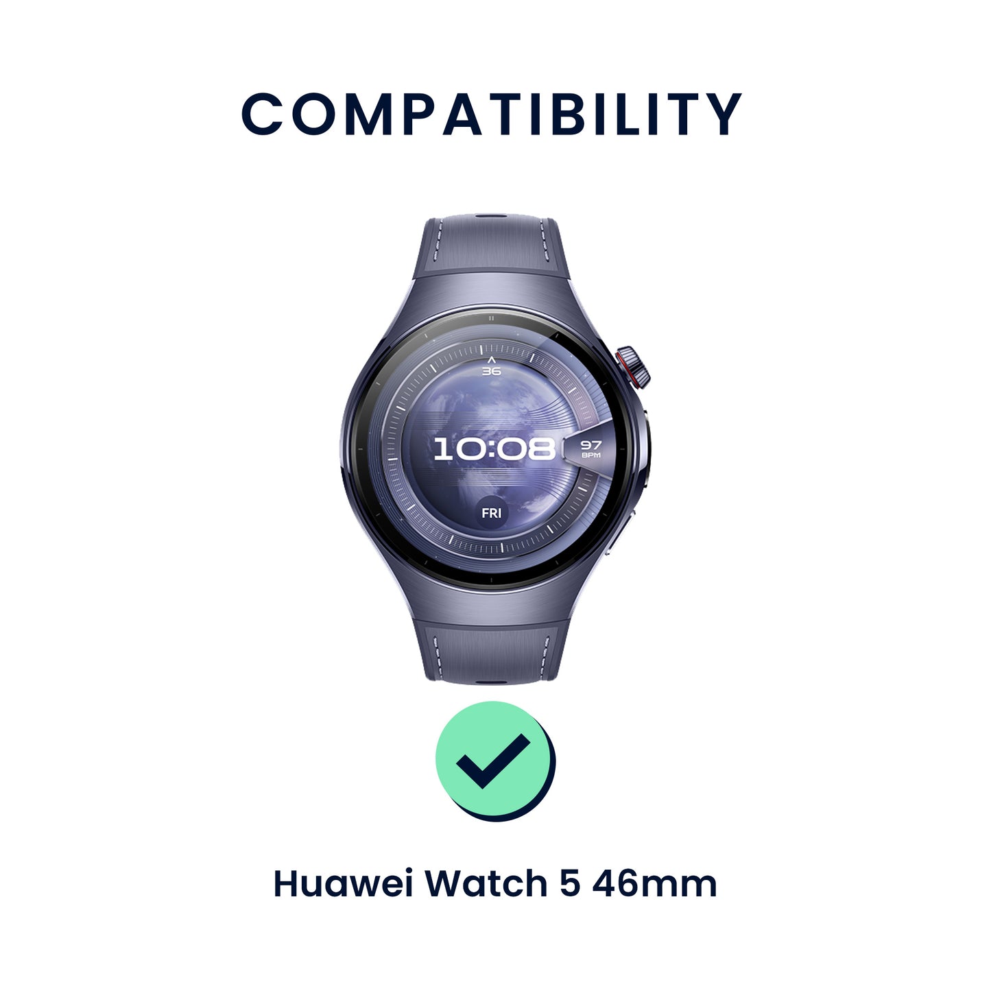 kwmobile Uhrenarmband für Huawei Watch 5 46mm Armband Fitnesstracker Band Set Ersatzarmband Smartwatch