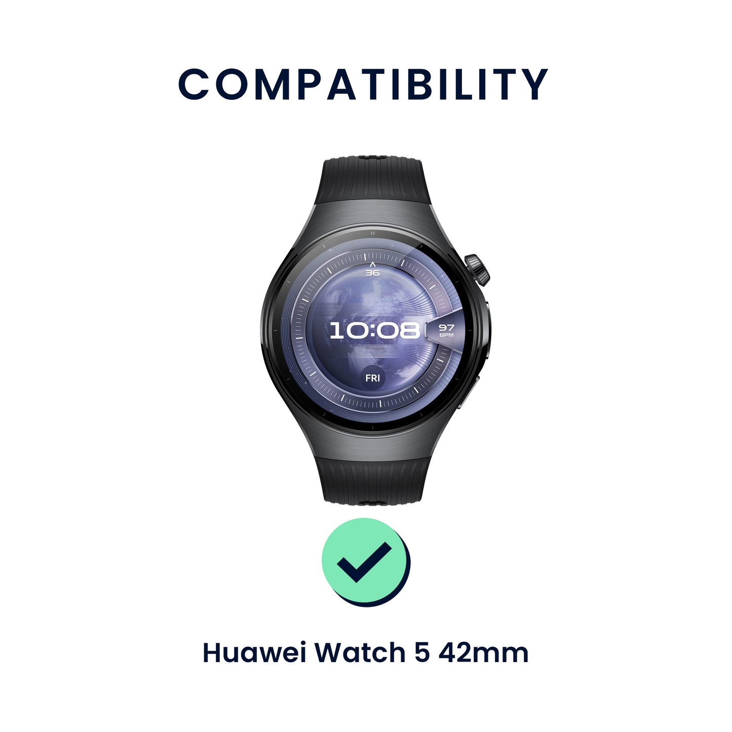 kwmobile Uhrenarmband für Huawei Watch 5 42mm Armband Fitnesstracker Band Set Ersatzarmband Smartwatch