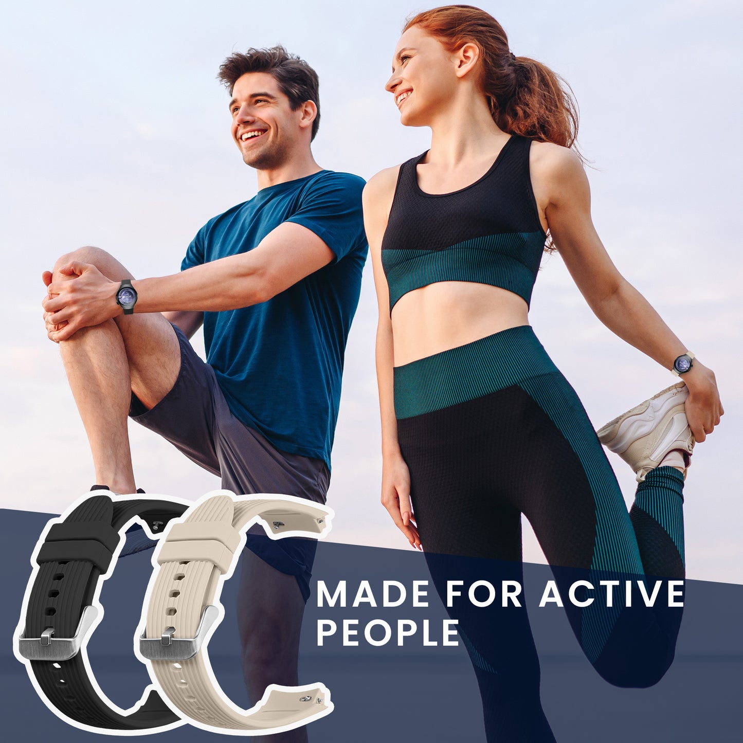 kwmobile Uhrenarmband für Huawei Watch 5 42mm Armband Fitnesstracker Band Set Ersatzarmband Smartwatch