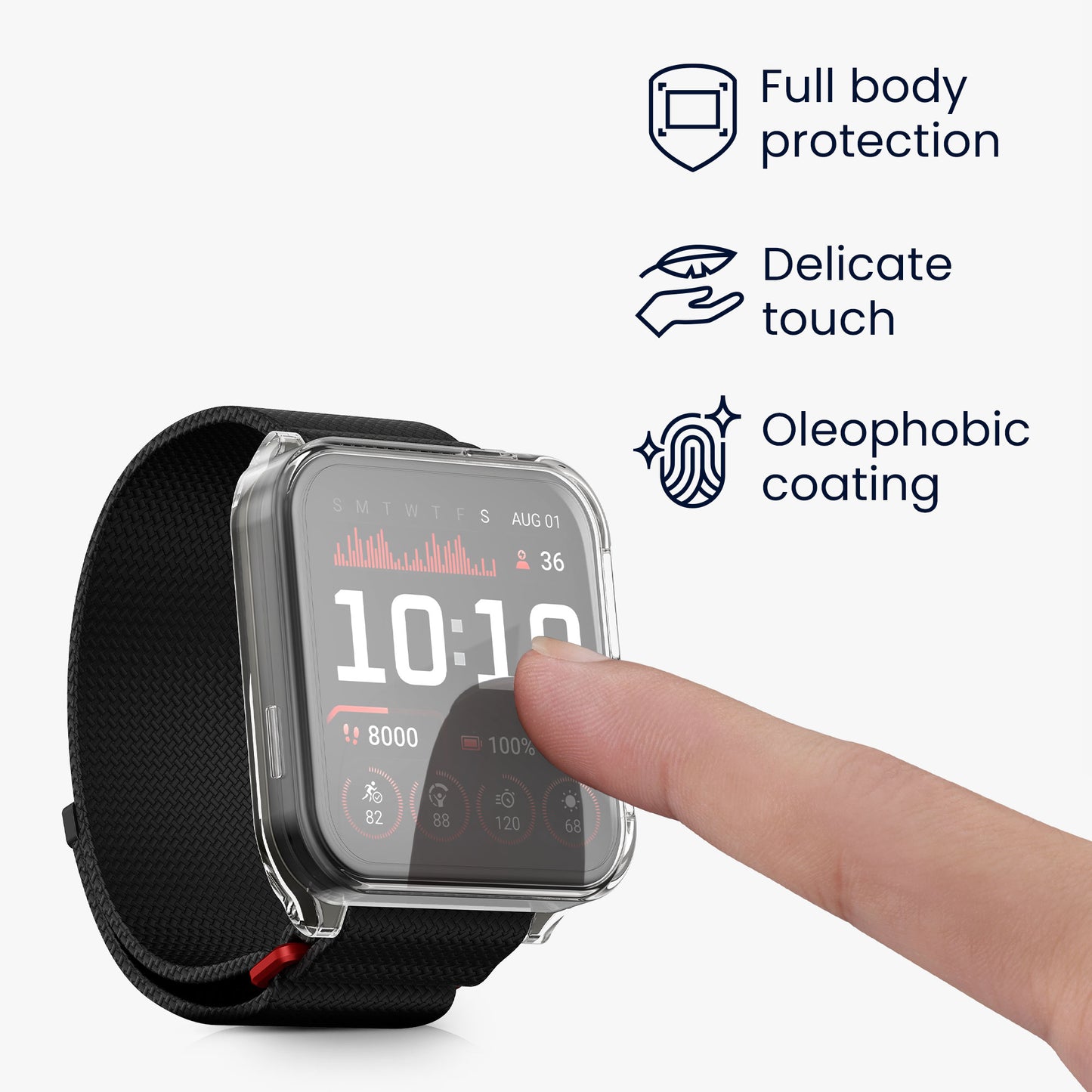 kwmobile Schutzhülle für Garmin Venu X1 Fullbody Display Cover Set