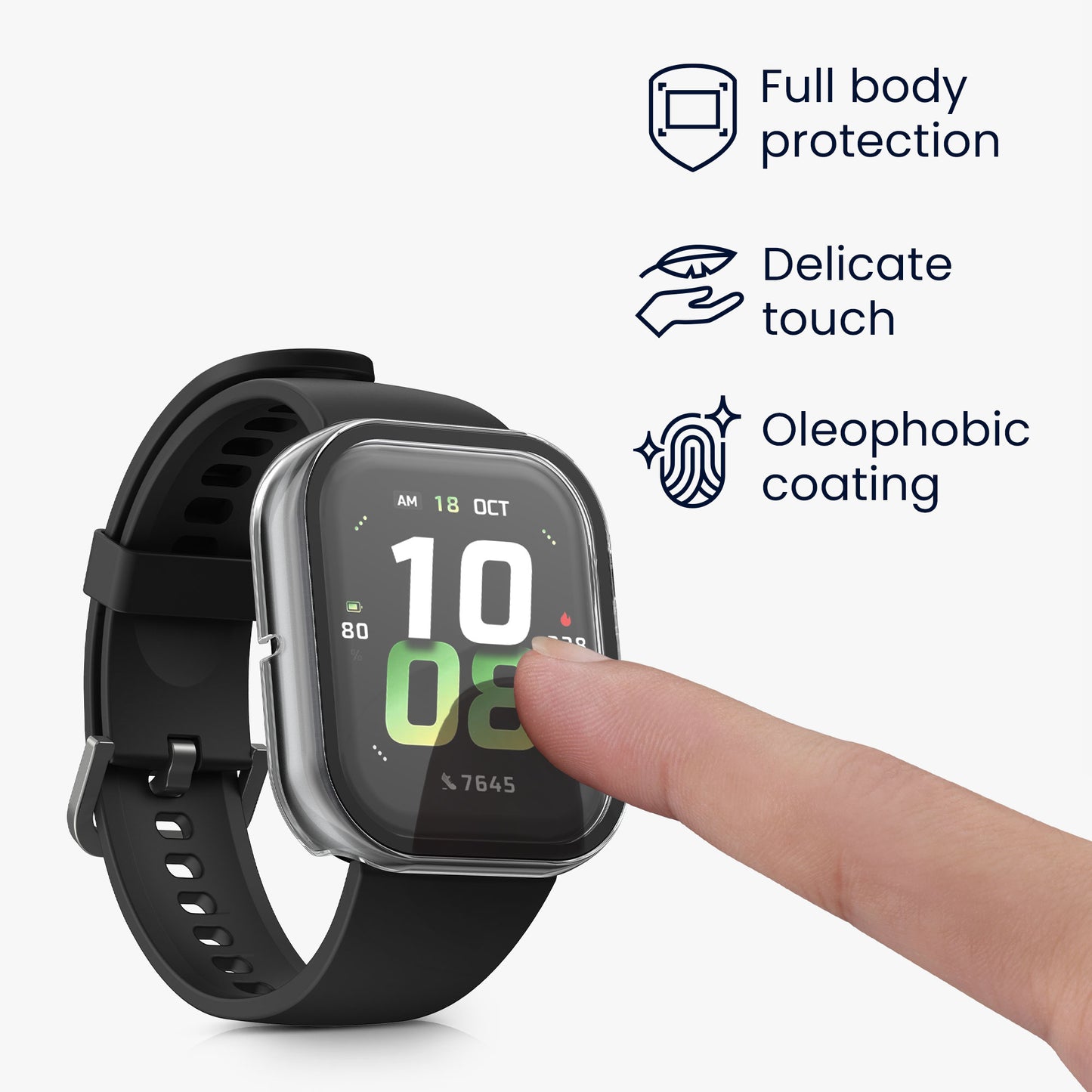 kwmobile Glas Hülle für HONOR Watch 5 Schutzhülle Fullbody Fitnesstracker Case Set