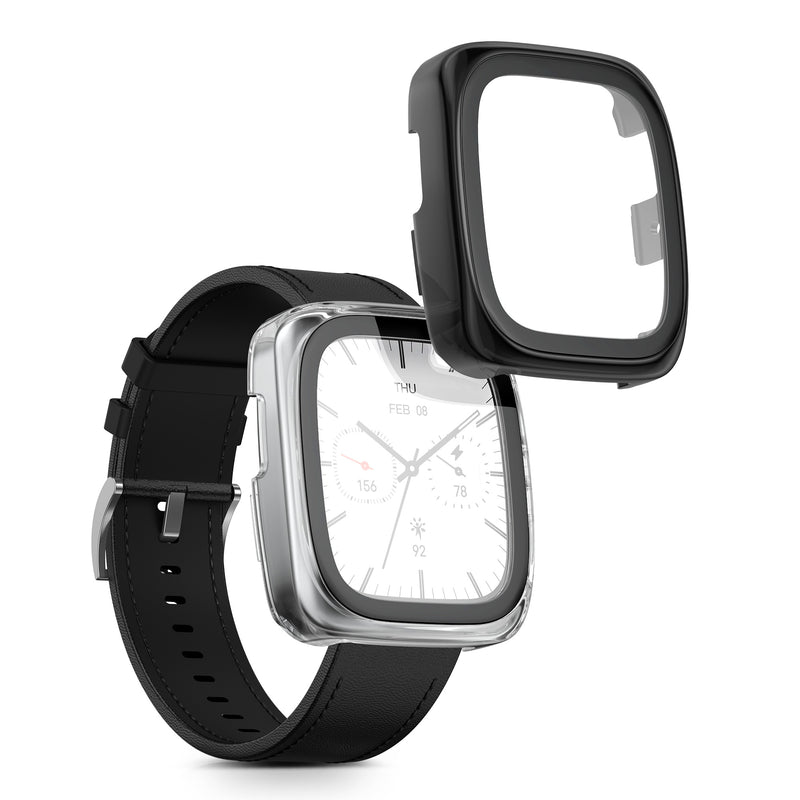 kwmobile Glas Hülle für Amazfit Active 2 Square Schutzhülle Fullbody Fitnesstracker Case Set