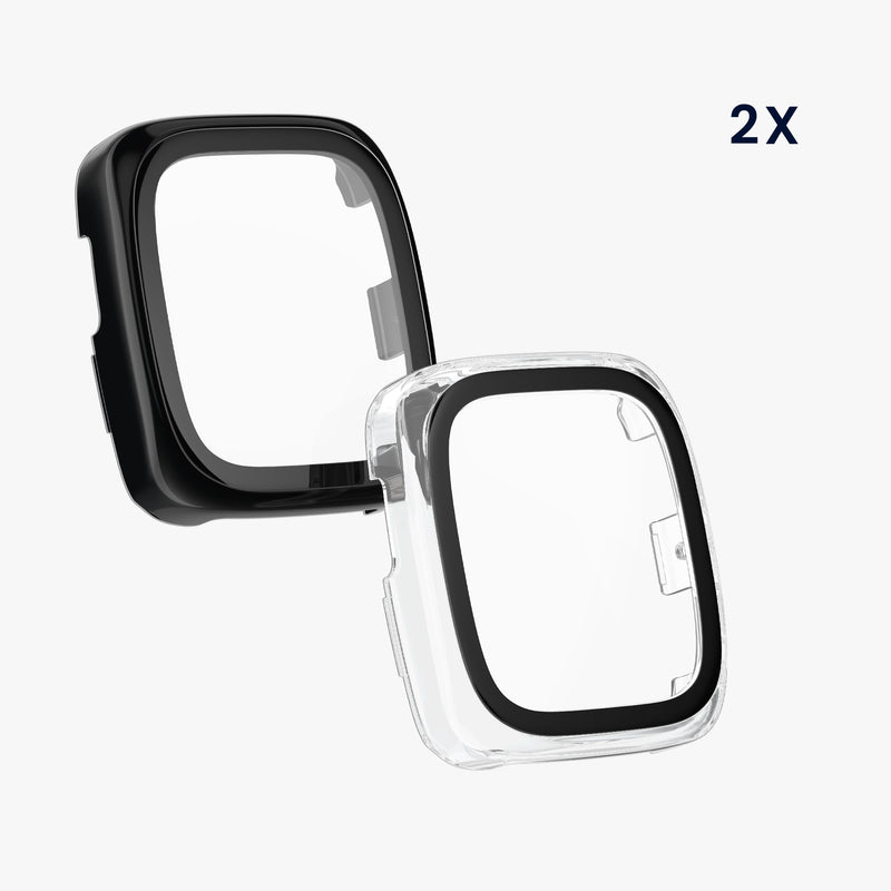 kwmobile Glas Hülle für Amazfit Active 2 Square Schutzhülle Fullbody Fitnesstracker Case Set