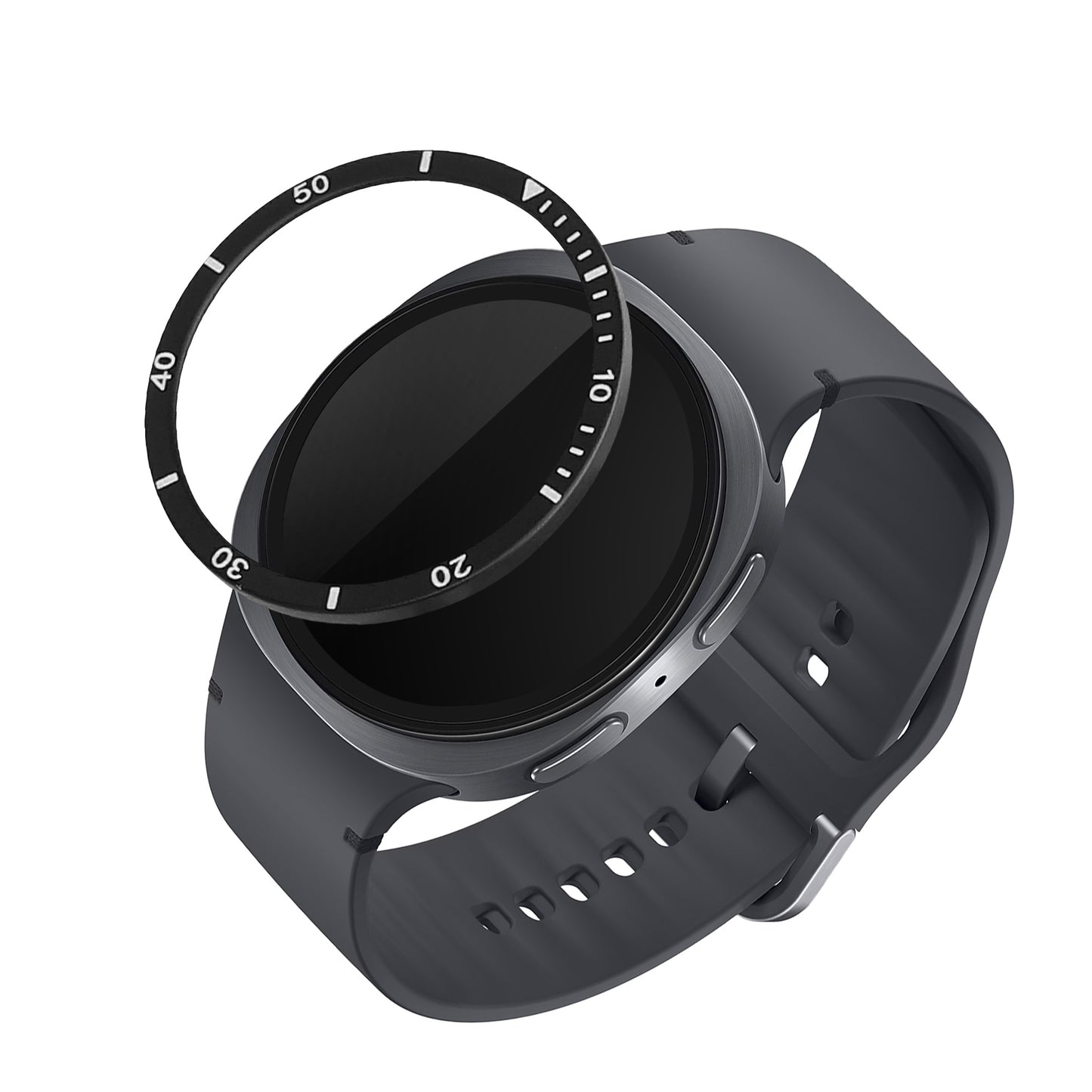 kwmobile Schutzring kompatibel mit Samsung Galaxy Watch 8 (40mm) Fitnesstracker - Bezel Ring Lünette in Schwarz Silber Schwarz  [dsg01]