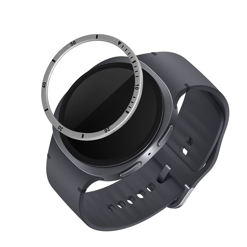 kwmobile Schutzring kompatibel mit Samsung Galaxy Watch 8 (44mm) Fitnesstracker - Bezel Ring Lünette in Silber Schwarz Silber  [dsg02]