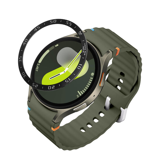 kwmobile Schutzring kompatibel mit Samsung Galaxy Watch 7 44mm Fitnesstracker - Bezel Ring Lünette in Schwarz Silber Schwarz  [dsg01]