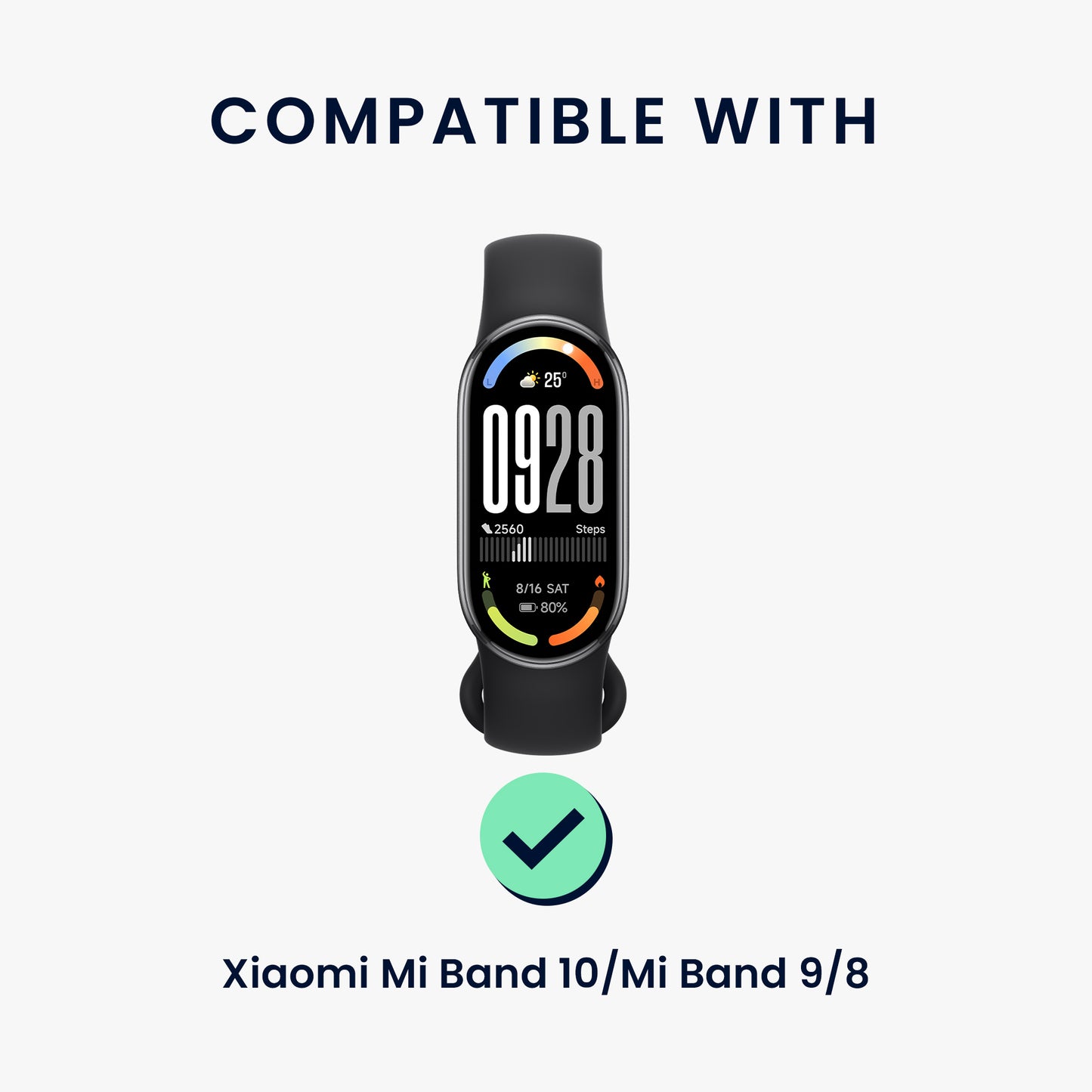 kwmobile Ersatzarmband kompatibel mit Xiaomi Mi Band 10 / Mi Band 9 / 8 Armband Fitnesstracker Sportarmband mit Uhrenverschluss