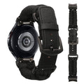 kwmobile Ersatzarmband geflochten kompatibel mit Samsung Galaxy Watch 4 / 5 / 6 Galaxy Watch 7 / FE Armband - Fitnesstracker Sportarmband aus PU Leder mit Uhrenverschluss - Schwarz Schwarz  [dsg01]