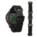 kwmobile Ersatzarmband geflochten kompatibel mit Garmin 22mm Fenix 8 47mm / Tactix 8 47mm / Instinct 45mm / Epix Armband - Fitnesstracker Sportarmband aus PU Leder mit Uhrenverschluss - Schwarz Schwarz  [dsg01]