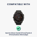 kwmobile Ersatzarmband geflochten kompatibel mit Garmin 22mm Fenix 8 47mm / Tactix 8 47mm / Instinct 45mm / Epix Armband - Fitnesstracker Sportarmband aus PU Leder mit Uhrenverschluss