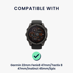 kwmobile Ersatzarmband geflochten kompatibel mit Garmin 22mm Fenix 8 47mm / Tactix 8 47mm / Instinct 45mm / Epix
