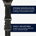 kwmobile Ersatzarmband geflochten kompatibel mit Garmin 22mm Fenix 8 47mm / Tactix 8 47mm / Instinct 45mm / Epix Armband - Fitnesstracker Sportarmband aus PU Leder mit Uhrenverschluss