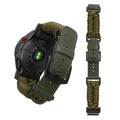 kwmobile Ersatzarmband geflochten kompatibel mit Garmin 20mm Fenix 8 43mm / Fenix 7S / Fenix 6S / Epix Pro 42mm Armband - Fitnesstracker Sportarmband aus PU Leder mit Uhrenverschluss