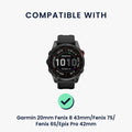 kwmobile Ersatzarmband geflochten kompatibel mit Garmin 20mm Fenix 8 43mm / Fenix 7S / Fenix 6S / Epix Pro 42mm Armband - Fitnesstracker Sportarmband aus PU Leder mit Uhrenverschluss