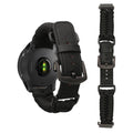 kwmobile Ersatzarmband geflochten kompatibel mit Garmin Forerunner 55 / 158 / 245 / 245 Music / 645 Armband - Fitnesstracker Sportarmband aus PU Leder mit Uhrenverschluss - Schwarz Schwarz  [dsg01]