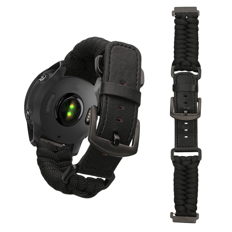kwmobile Ersatzarmband geflochten kompatibel mit Garmin Forerunner 55 / 158 / 245 / 245 Music / 645 Armband Fitnesstracker Sportarmband aus PU Leder mit Uhrenverschluss