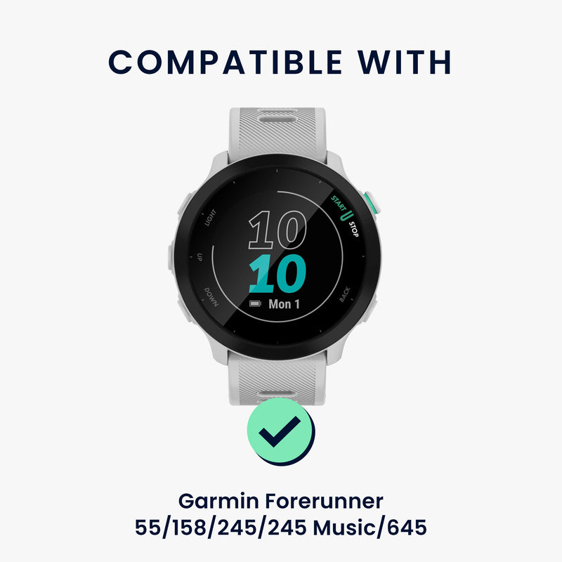 kwmobile Ersatzarmband geflochten kompatibel mit Garmin Forerunner 55 / 158 / 245 / 245 Music / 645 Armband Fitnesstracker Sportarmband aus PU Leder mit Uhrenverschluss