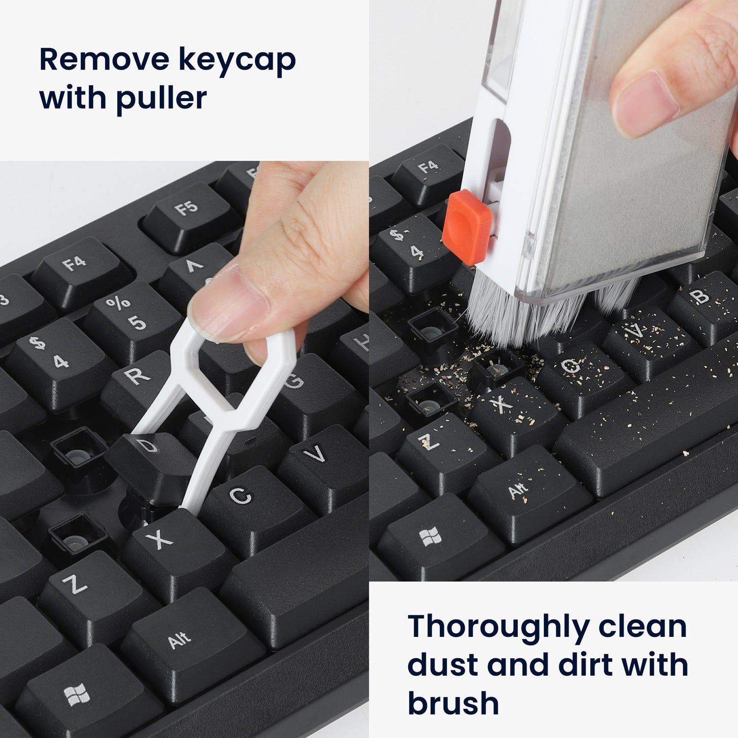 kwmobile 8-in-1 Tastatur Reinigungsset mit Bürste Reinigungsstift Cleaning Kit für Kopfhörer Handy Laptop Kamera Ohrhörer PC Zubehör Gaming Gadgets Technik Accessories
