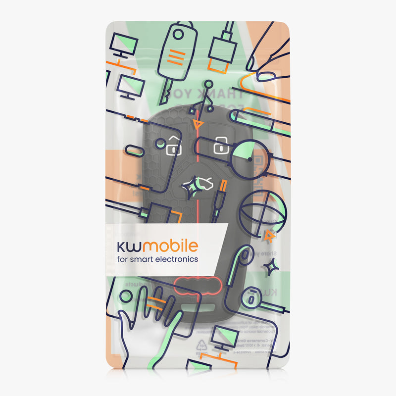 kwmobile Autoschlüssel Schutzhülle kompatibel mit Audi 3-Tasten Smartkey Autoschlüssel (nur Keyless Go) Hülle