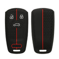 kwmobile Autoschlüssel Schutzhülle kompatibel mit Audi 3-Tasten Smartkey Autoschlüssel (nur Keyless Go) Hülle - Schlüsselhülle aus Silikon - in Schwarz Rot Schwarz  [dsg01]