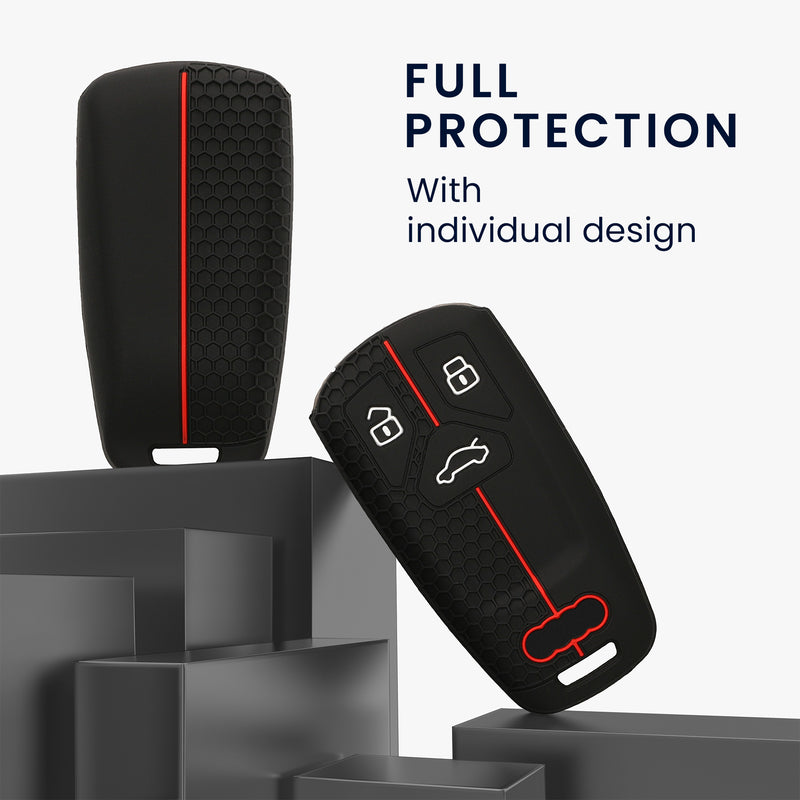 kwmobile Autoschlüssel Schutzhülle kompatibel mit Audi 3-Tasten Smartkey Autoschlüssel (nur Keyless Go) Hülle