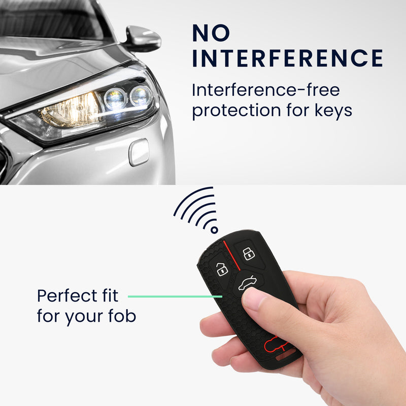 kwmobile Autoschlüssel Schutzhülle kompatibel mit Audi 3-Tasten Smartkey Autoschlüssel (nur Keyless Go) Hülle
