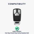 kwmobile Autoschlüssel Schutzhülle kompatibel mit Audi 3-Tasten Smartkey Autoschlüssel (nur Keyless Go) Hülle