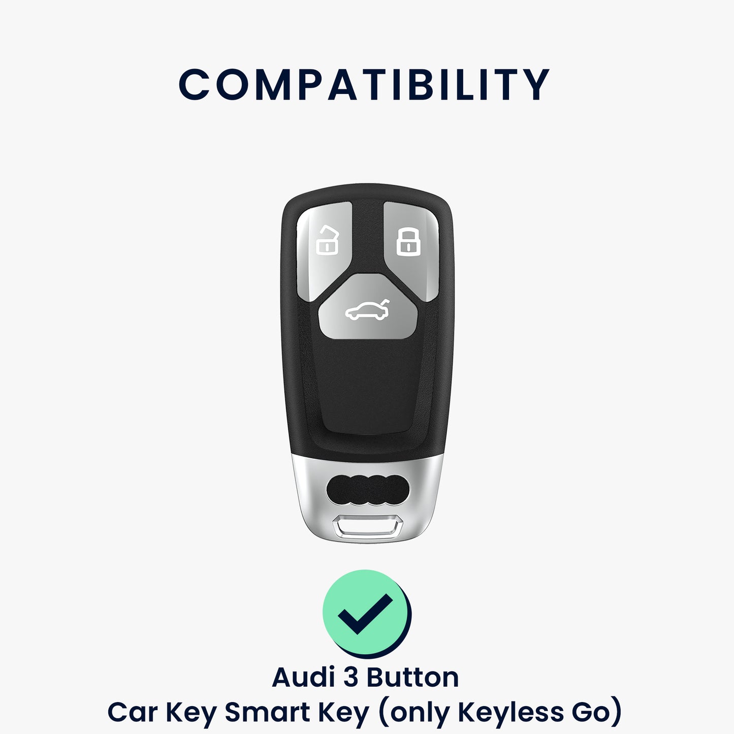kwmobile Autoschlüssel Schutzhülle kompatibel mit Audi 3-Tasten Smartkey Autoschlüssel (nur Keyless Go) Hülle