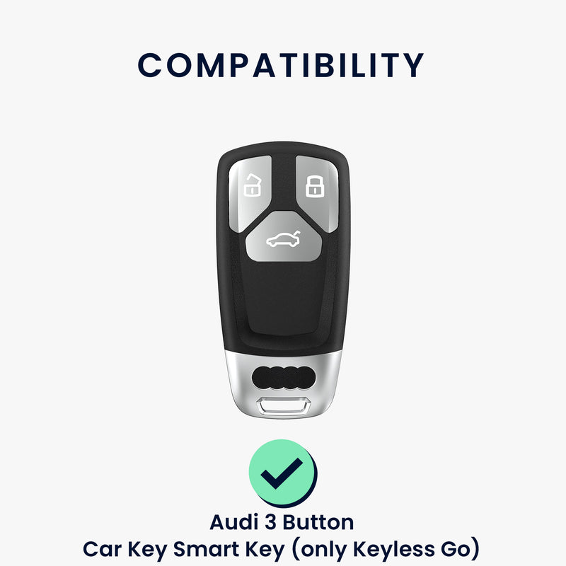 kwmobile Autoschlüssel Schutzhülle kompatibel mit Audi 3-Tasten Smartkey Autoschlüssel (nur Keyless Go) Hülle