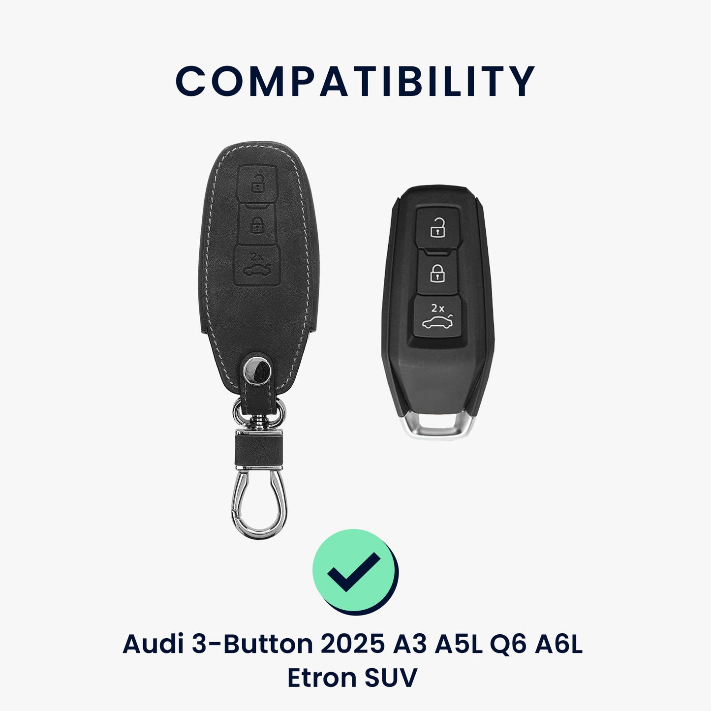 kwmobile Autoschlüssel Hülle kompatibel mit Audi 3-Tasten 2025 A3 A5L Q6 A6L Etron SUV Autoschlüssel Schutzhülle Schlüsselhülle Cover