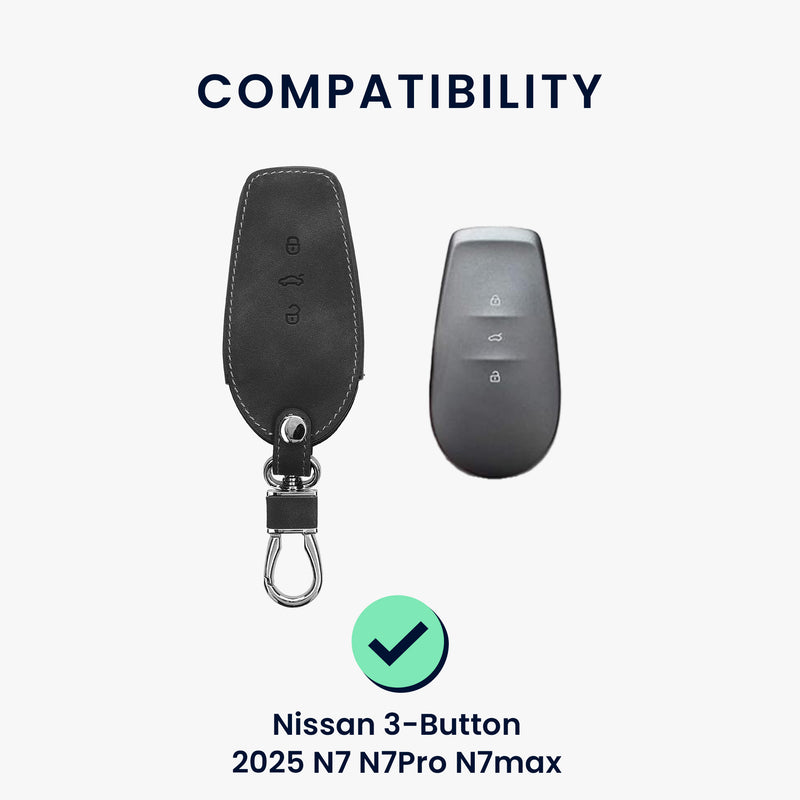 kwmobile Autoschlüssel Hülle kompatibel mit Nissan 3-Tasten 2025 N7 N7Pro N7max Autoschlüssel Schutzhülle Schlüsselhülle Cover