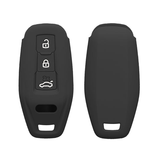 kwmobile Autoschlüssel Silikon Hülle kompatibel mit Audi 3-Tasten 2025 A3 A5L Q6 A6L Etron SUV Autoschlüssel - Schlüsselhülle in Schwarz matt Schwarz matt  [dsg01]
