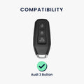kwmobile Autoschlüssel Hülle kompatibel mit Audi 3-Tasten 2025 A3 A5L Q6 A6L Etron SUV Autoschlüssel - Schlüsselhülle