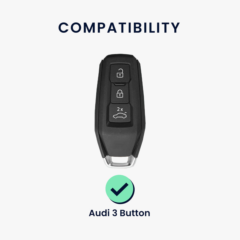 kwmobile Autoschlüssel Hülle kompatibel mit Audi 3-Tasten 2025 A3 A5L Q6 A6L Etron SUV Autoschlüssel - Schlüsselhülle