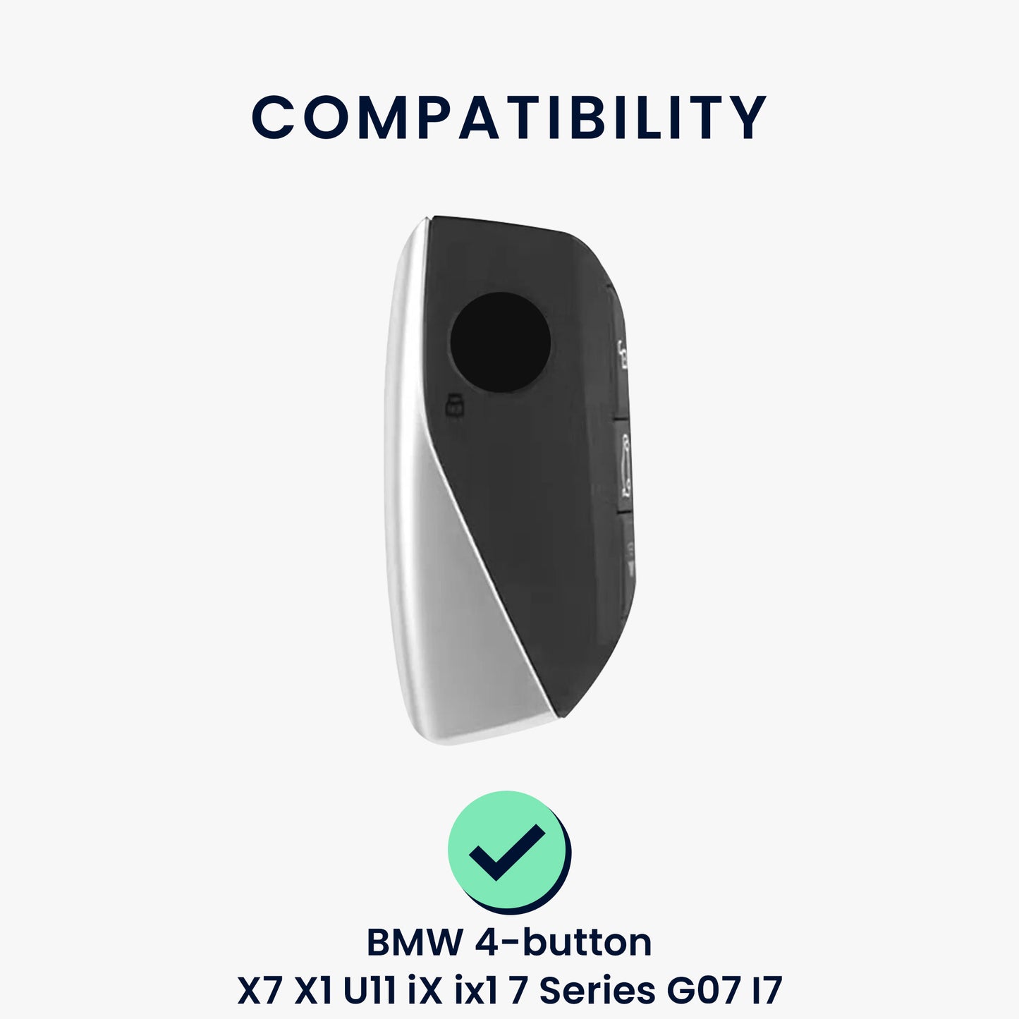 kwmobile Autoschlüssel Hülle kompatibel mit BMW 4-Tasten X7 X1 U11 iX ix1 7er G07 I7 Autoschlüssel - Schlüsselhülle Silikon Cover