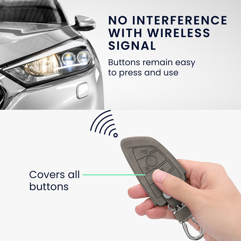 kwmobile Autoschlüssel Hülle kompatibel mit BMW 3-Tasten Smart Key Autoschlüssel - Kunstleder Schutzhülle Schlüsselhülle Cover