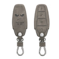 kwmobile Autoschlüssel Hülle kompatibel mit BYD Atto 3 / Sealion / Han / Tang / Dolphin / Seal - Kunstleder Schutzhülle Schlüsselhülle Cover Don't touch my Key Grau Grau  [dsg01]