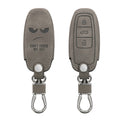 kwmobile Autoschlüssel Hülle kompatibel mit Audi A6 A7 A8 Q7 Q8 3-Tasten Autoschlüssel Keyless - Kunstleder Schutzhülle Schlüsselhülle Cover Don't touch my Key Grau Grau  [dsg01]