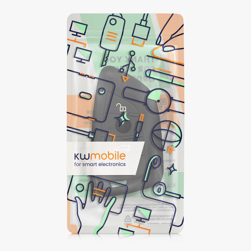 kwmobile Autoschlüssel Hülle kompatibel mit BMW 3-Tasten Smart Key Autoschlüssel
