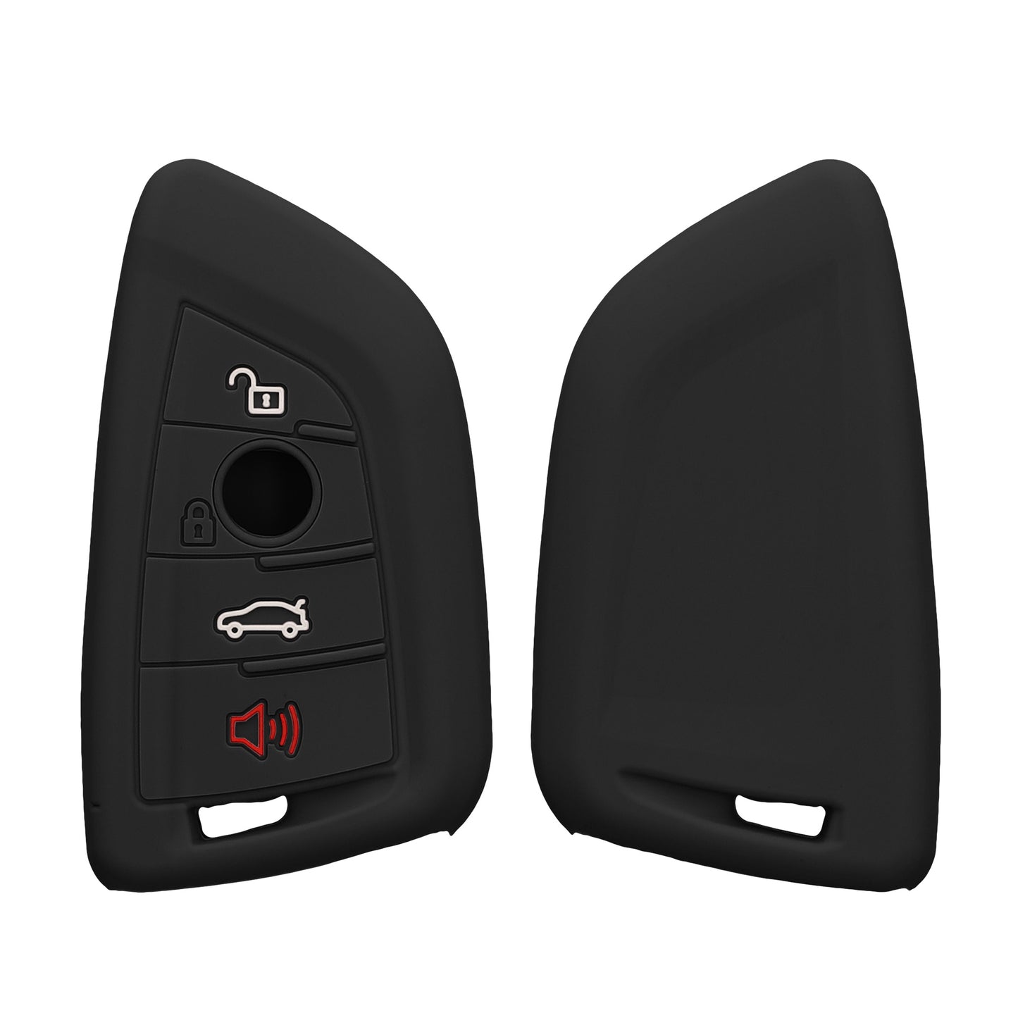 kwmobile Autoschlüssel Silikon Hülle kompatibel mit BMW 3-Tasten Smart Key Autoschlüssel - Schlüsselhülle in Schwarz matt Schwarz matt  