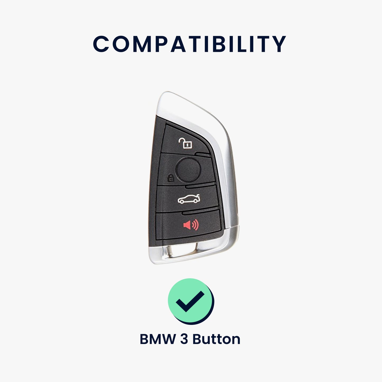 kwmobile Autoschlüssel Hülle kompatibel mit BMW 3-Tasten Smart Key Autoschlüssel