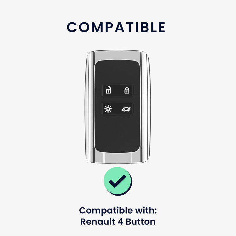 kwmobile Autoschlüssel Hülle kompatibel mit Renault 4-Tasten Smartkey Cover Schlüsselhülle mit Schlüsselring