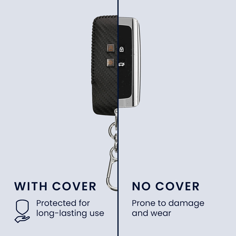kwmobile Autoschlüssel Hülle kompatibel mit Renault 4-Tasten Smartkey Cover Schlüsselhülle mit Schlüsselring