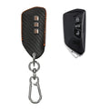 kwmobile Autoschlüssel Kunstleder Hülle kompatibel mit VW Golf 8 3-Tasten Autoschlüssel Cover - Schlüsselhülle mit Schlüsselring - Schwarz  [dsg02]