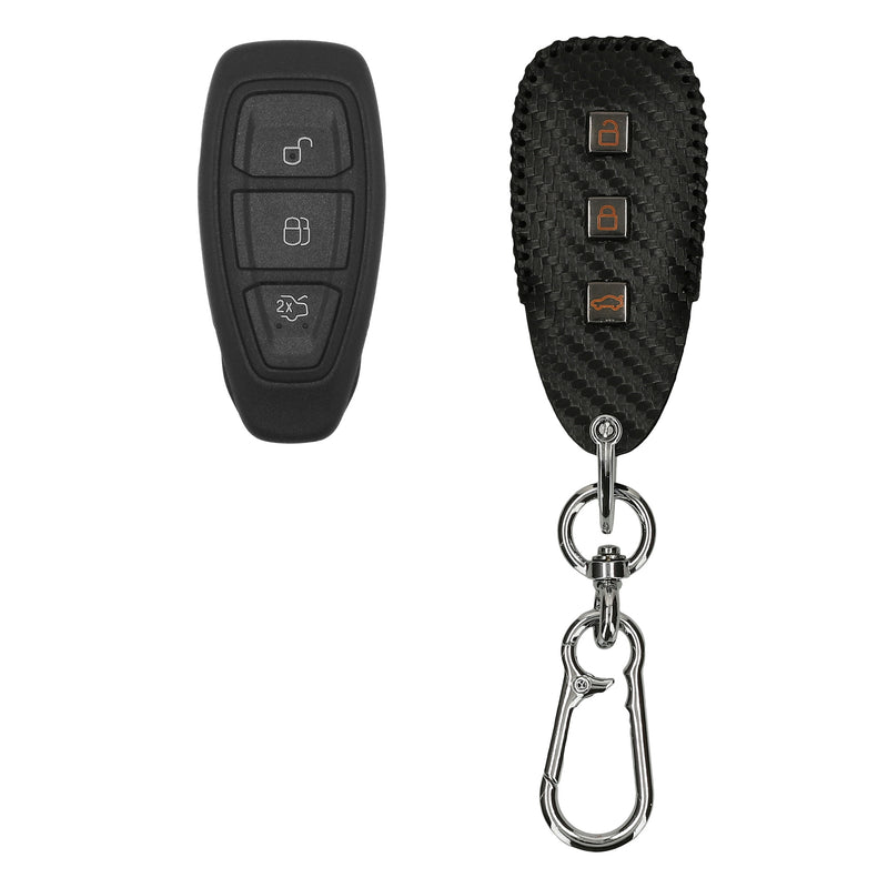 kwmobile Autoschlüssel Hülle kompatibel mit Ford 3-Tasten Autoschlüssel Keyless Go Cover - Schlüsselhülle mit Schlüsselring