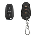 kwmobile Autoschlüssel Hülle kompatibel mit Peugeot Citroen 3-Tasten Smartkey Autoschlüssel Cover Schlüsselhülle mit Schlüsselring